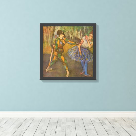 Harlequin en Columbine van Edgar Degas Kunst Canvas Afdruk (Insitu (Houten vloer))