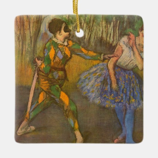 Harlequin en Columbine van Edgar Degas  Kunst Keramisch Ornament (Voorkant)