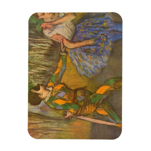 Harlequin en Columbine van Edgar Degas  Kunst Magneet (Verticaal)