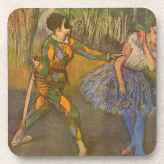 Harlequin en Columbine van Edgar Degas  Kunst Onderzetter (Voorkant)