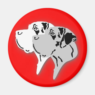 Harlequin en Merle Dane hoofden Magneet