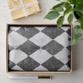 Harlequin Ephemera Black in White Wood Decoupage Tissuepapier (Geschenk)