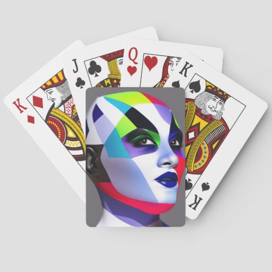 Harlequin Face-speelkaarten Pokerkaarten (Achterkant)
