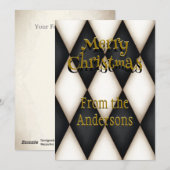 Harlequin Festive Persoonlijk kerstfeest afspelen Feestdagenkaart (Voorkant / Achterkant)