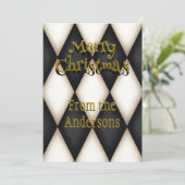 Harlequin Festive Persoonlijk kerstfeest afspelen Feestdagenkaart (Staand voorkant)