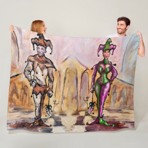Harlequin Fleece Blanket Deken