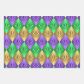 Harlequin Fleur-de-Lis Mardi Gras Pattern Inpakpapier Vel (Voorkant)