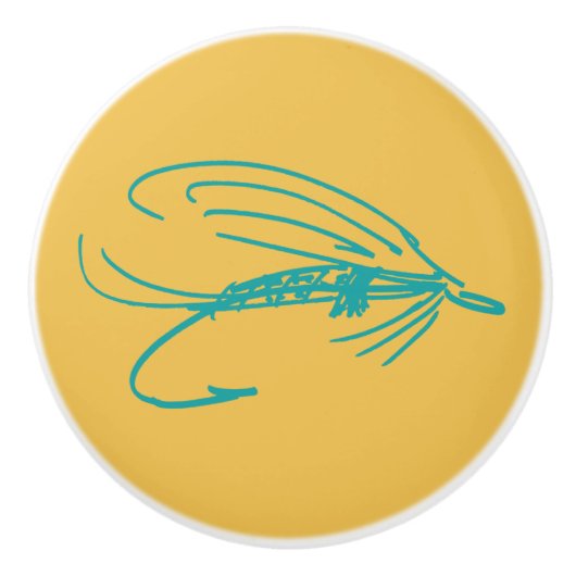 Harlequin Fly Fishing Lures Pattern Keramische Knop (Voorkant)