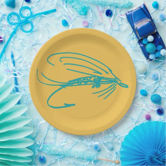 Harlequin Fly Fishing Lures Pattern Papieren Bordje (Feest)