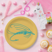 Harlequin Fly Fishing Lures Pattern Papieren Bordje (Feest)