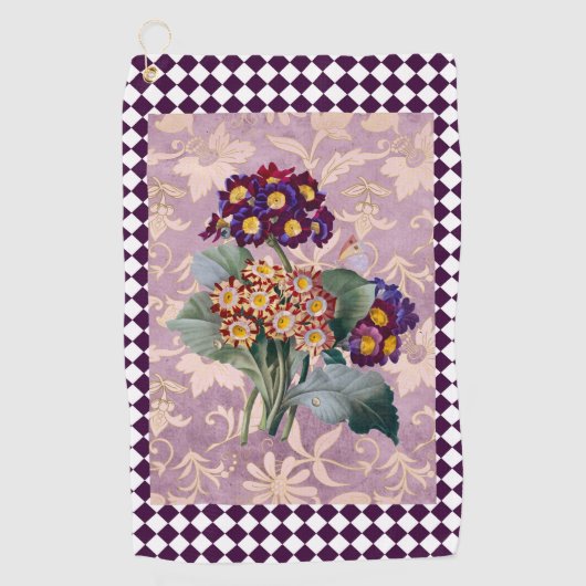  Harlequin Garden Flower Panel Golfhanddoek (Voorkant)