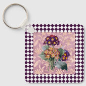 Harlequin Garden Flower Panel Sleutelhanger (Voorkant)