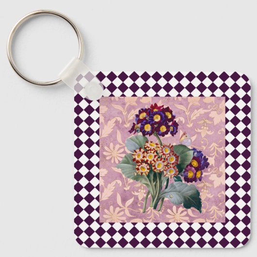  Harlequin Garden Flower Panel Sleutelhanger (Voorkant)