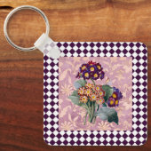 Harlequin Garden Flower Panel Sleutelhanger (Voorkant)