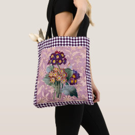 Harlequin Garden Flower Panel Tote Bag
