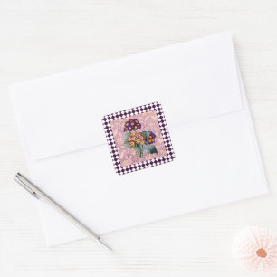 Harlequin Garden Flower Panel Vierkante Sticker