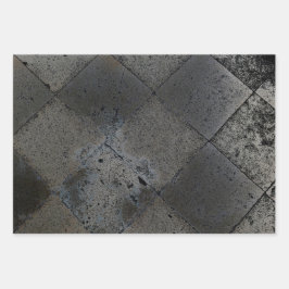  Harlequin geïnspireerde metallische grijze textuu Inpakpapier Vel