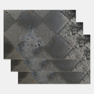 Harlequin geïnspireerde metallische grijze textuu Inpakpapier Vel