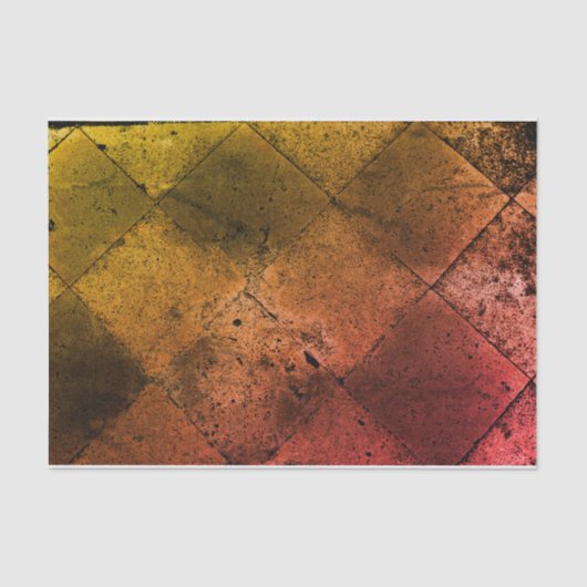 Harlequin Geïnspireerde Oranje rusttextuur Tissuepapier (Voorkant)