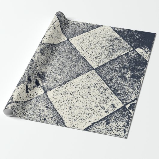 Harlequin geïnspireerde zwarte en witte textuur Cadeaupapier (Uitgerold)