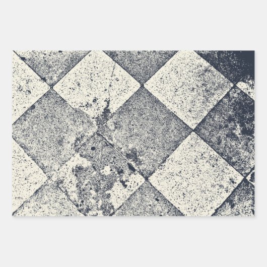 Harlequin geïnspireerde zwarte en witte textuur Inpakpapier Vel (Voorkant 3)