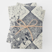  Harlequin geïnspireerde zwarte en witte textuur Inpakpapier Vel (In situ)