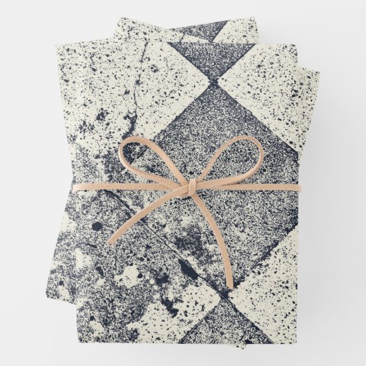 Harlequin geïnspireerde zwarte en witte textuur Inpakpapier Vel (In situ)