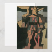 Harlequin, gemaakt door Juan Gris,  Cubistische ku (Voorkant / Achterkant)