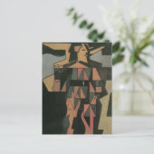 Harlequin, gemaakt door Juan Gris,  Cubistische ku Briefkaart (Staand voorkant)