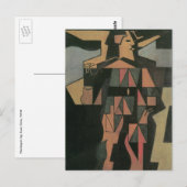Harlequin, gemaakt door Juan Gris,  Cubistische ku Briefkaart (Voorkant / Achterkant)