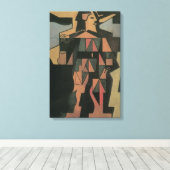 Harlequin, gemaakt door Juan Gris,  Cubistische ku Canvas Afdruk (Insitu (Houten vloer))