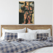 Harlequin, gemaakt door Juan Gris,  Cubistische ku Canvas Afdruk (Insitu (Slaapkamer))