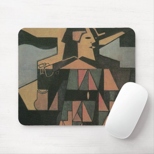 Harlequin, gemaakt door Juan Gris,  Cubistische ku Muismat (Met muis)