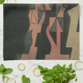 Harlequin, gemaakt door Juan Gris,  Cubistische ku Theedoek (Gevouwen)