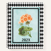Harlequin geplateerd Geranium botanische tuingbril Notitieboek (Voorkant)