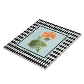 Harlequin-geplateerd geraniumbotanisch tegeltje (Zijkant)