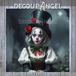 Harlequin Girl Decoupage Tissuepapier