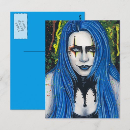 Harlequin Gothic Colorful Briefkaart (Voorkant / Achterkant)