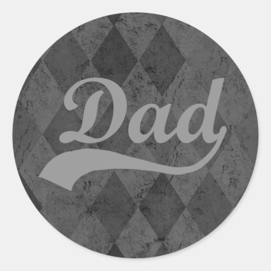 Harlequin Gray Shades Dad Ronde Sticker (Voorkant)