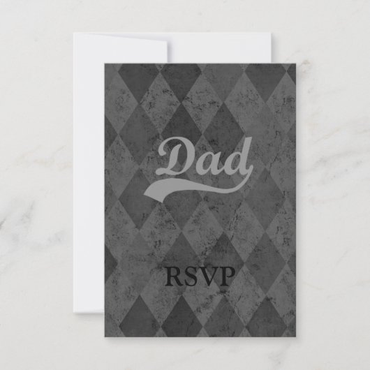 Harlequin Gray Shades Dad RSVP Kaartje (Voorkant)