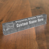 Harlequin Gray Shades Dad Vaderdag Naambordje (Zijkant)