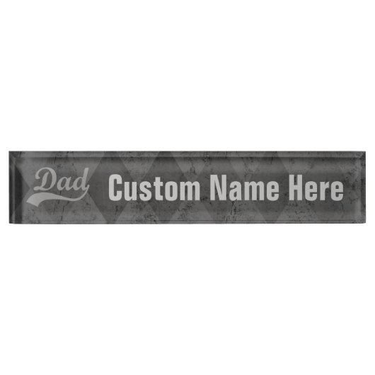 Harlequin Gray Shades Dad Vaderdag Naambordje (Voorkant)