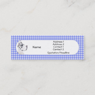 Harlequin Great Dane Blue Check-kaart Mini Visitekaartje