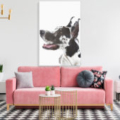 Harlequin Great Dane Canvas Afdruk (Insitu (Woonkamer))