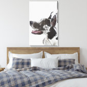 Harlequin Great Dane Canvas Afdruk (Insitu (Slaapkamer))