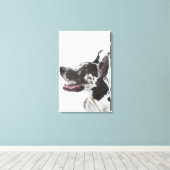 Harlequin Great Dane Canvas Afdruk (Insitu (Houten vloer))