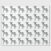 Harlequin Great Dane Cute Cartoon Dog Patroon Cadeaupapier (Vlak)