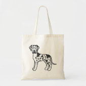 Harlequin Great Dane Cute Cartoon Dog Tote Bag (Voorkant)
