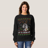 Harlequin Great Dane Dog Reindeer Ugly Kerstmis S Trui (Voorkant volledig)