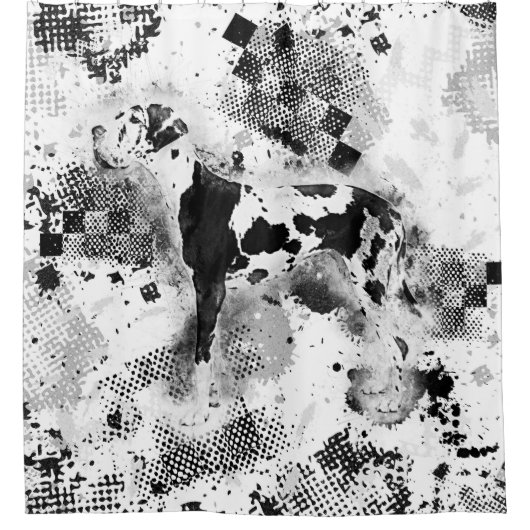 Harlequin Great Dane Douchegordijn (Voorkant)